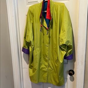 Fox Run Vibrant Green Women's Jacket with Purple Accents 1980s 80s